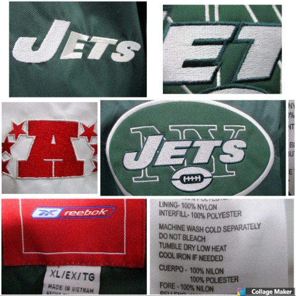 Reebok New York Jets NFL Coat Jacket XL - Picture 7 of 8